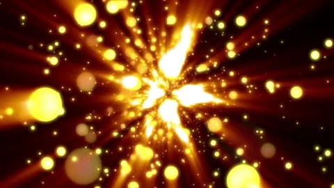 Swirling Warm Rays Particles Globes Chaos Abstract Motion Background Loop Stock Footage 70710427