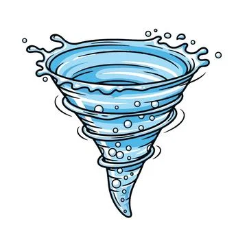 Swirling Water Vortex with Bubbles Ilustração Stock