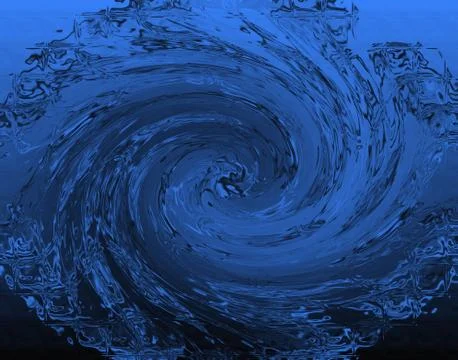 A swirling wave creating a vortex of blue water Illustrazione stock