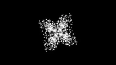 Swirling white dots form abstract pattern on black background Video stock 328219231