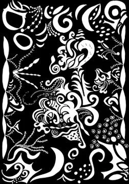 Swirls and scrolls background Stock Photos