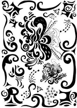 Swirls and scrolls background Stock Photos