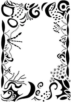 Swirls and scrolls border Stock Photos