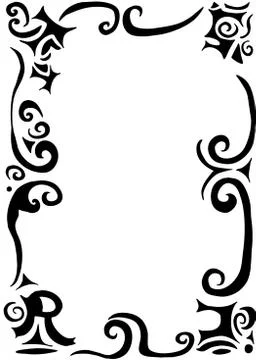 Swirls and scrolls border Stock Photos