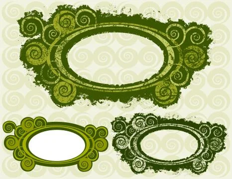 Swirly circle frames Stockillustratie