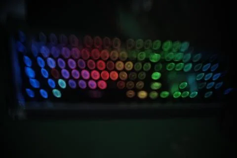  swirly  colorful rounded lights pattern  on black   Stock Photos