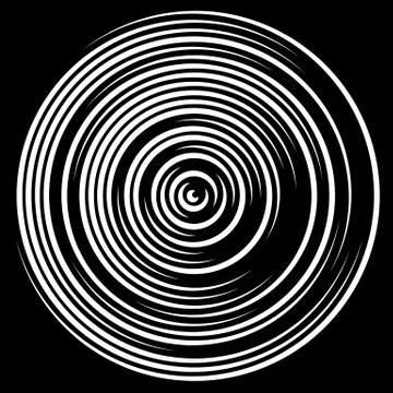 Swirly concentric, segmented circles. Abstract vector illustration 스톡 일러스트