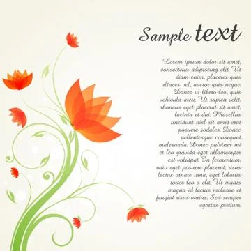 Swirly floral background with sample text 스톡 일러스트