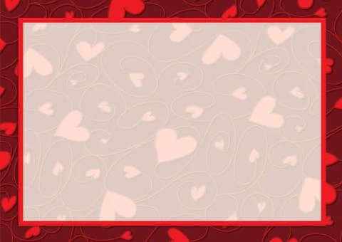 Swirly heart border in vector format. Stock Illustration