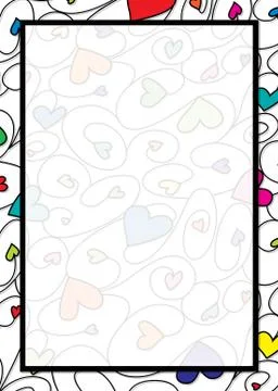 Swirly heart border in vector format. Stock Illustration