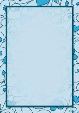 Swirly heart border in vector format. Stock Illustration