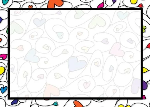 Swirly heart border in vector format. Stock Illustration