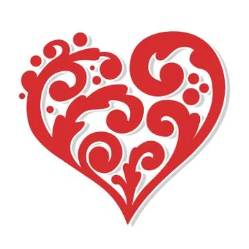 Swirly heart vector Stock Illustration