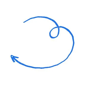 Swirly Loop Arrow For Refresh Hand Drawn In A Doodle Vector Illustration 스톡 일러스트