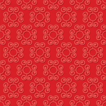 Swirly red seamless Stock Illustration