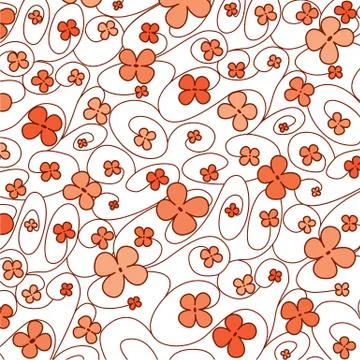Swirly whimsical floral pattern in vector format. Stock Illustration