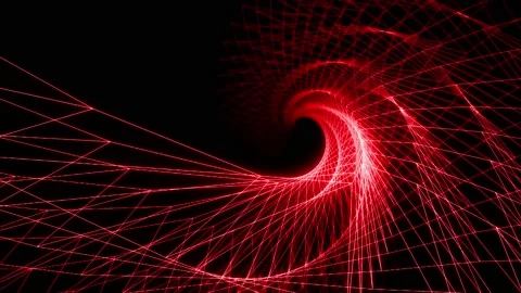 Swirly wires with rays of light rotating red Stock Footage 199433820