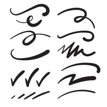 Swishes, Swashes, Swoops, Swooshes, Scribbles, and Squiggles - Typography Emp Stock Illustration