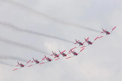 Swiss Air Force PC-7 Aerobatic team Stock Photos