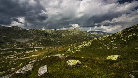 Swiss Alpine Pass 4K Time-lapse - Gotthard Pass Stock Footage 94841148