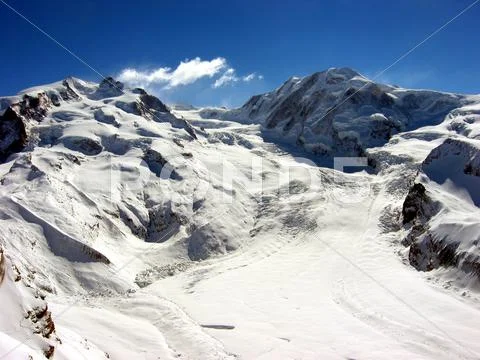 Swiss alps glacier Stock Photos