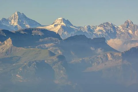 Swiss Alps mountain range seen from Brienz Rothorn. Foto stock
