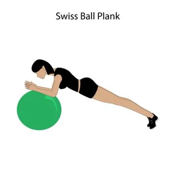 Swiss ball plank exercise Stock Illustration