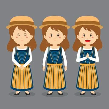 Swiss Character with Various Expression Stock Illustration