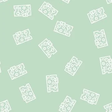 Swiss cheese line vector seamless pattern Stock Illustration