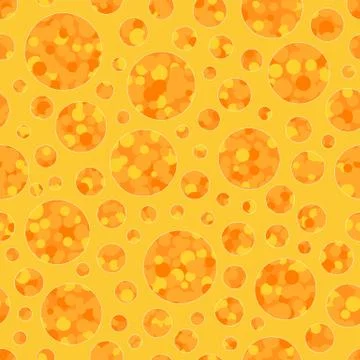 Swiss cheese pattern. Slice porous yellow square background vector illustration Illustrazione stock
