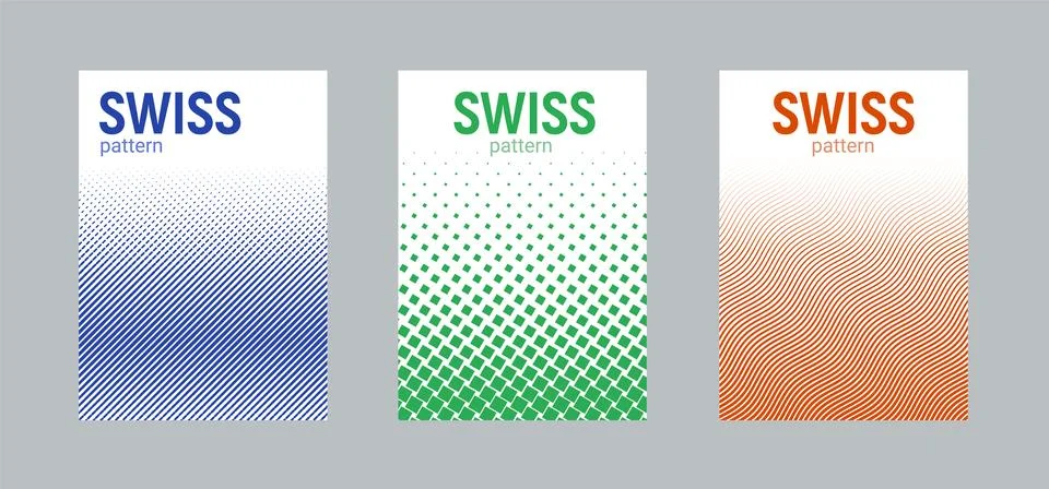 Swiss design posters pattern circle graphic burst. Round geometric pattern swiss Stock Illustration
