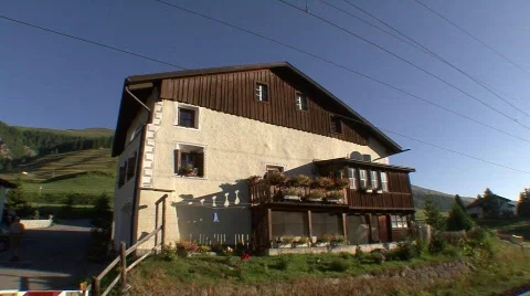 Swiss Farm With Train Stock Footage 500090