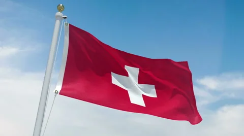 Swiss flag in 4k Stock Footage 62441518