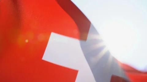 Swiss Flag Flapping Stock Footage 118964464