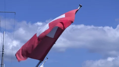 Swiss flag fluttering in the wind Stock Footage 114820415