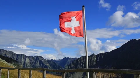 Swiss flag Stock Footage 132210734