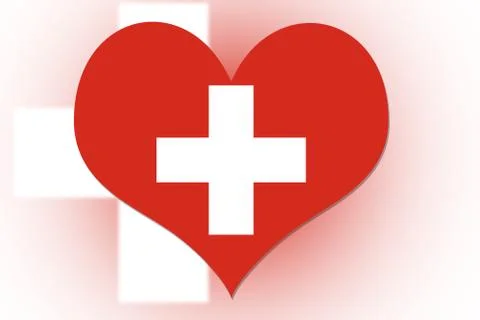 Swiss flag heart Stock Illustration