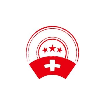 Swiss flag, retro stamp, vector illustration Stock Illustration