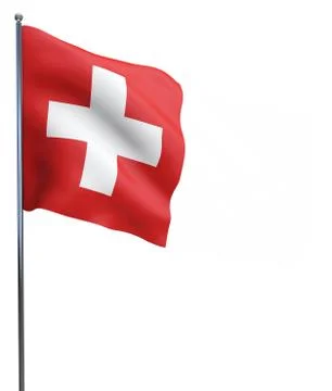 Swiss Flag Waving Stock Illustration