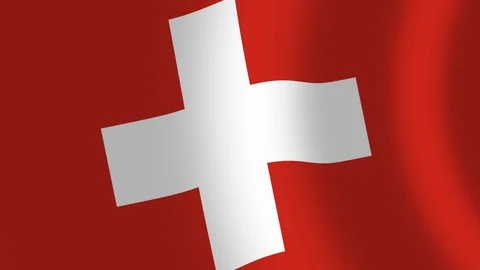 Swiss flag waving in the wind seamless loop background. Vidéo 114710698