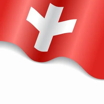 Swiss flag wavy abstract background. Vector illustration. Stock Illustration