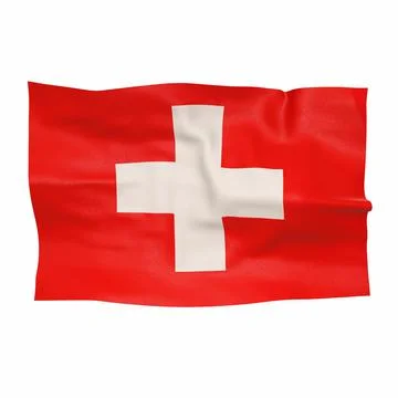 Swiss flag on a white background 3d-rendering イラスト素材