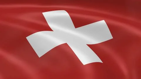 Swiss flag in the wind Fotos Stock