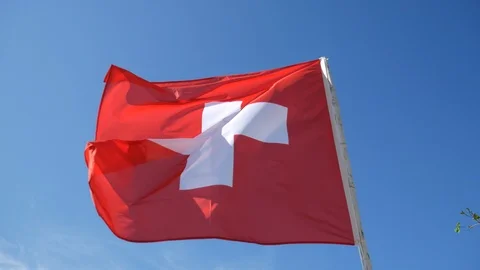 Swiss flag/Rescue flag Stock Footage 102042360