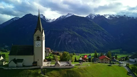Swiss flags Stock Footage 288028196