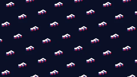 Swiss Franc isometric symbols in pattern on a dark background. Seamless loop Video stock 170773884