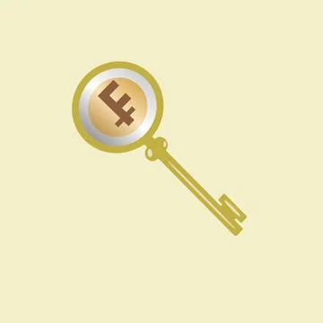 Swiss franc key Stock Illustration