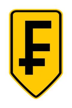 Swiss franc symbol button. Stock Illustration