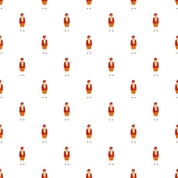 Swiss guard uniform repeating pattern illustration Stock Illustration