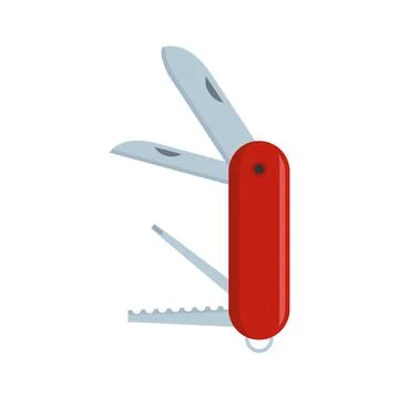 Swiss knife icon flat isolated vector Stock Illustration